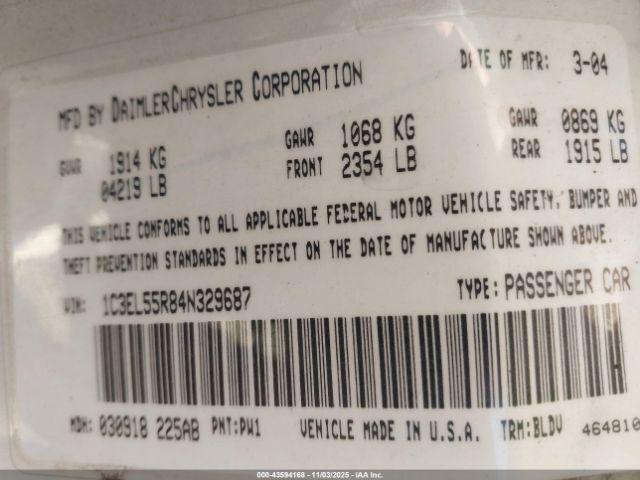 Chrysler Sebring Lxi Image 8